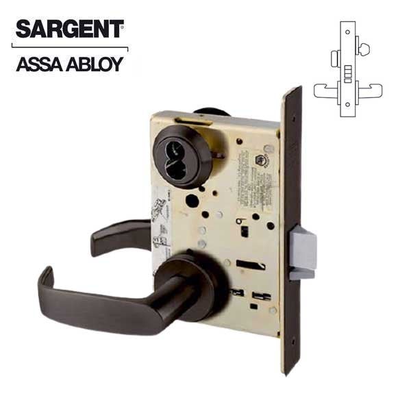 Sargent 8200 Series Mortise Lock Mechanical Office or Entry Lock provided with LFIC (removable core) LN Trim - SRG-63-8205-LNL-10BE