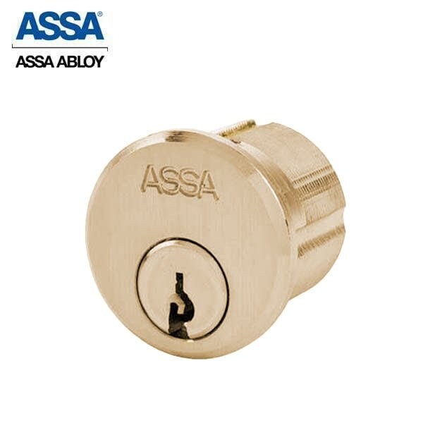 Assa Abloy 1-1/2" Maximum+ Mortise Cylinder Satin Brass Adams Rite Cam - ASS-9854-1-612-COMP-0A7