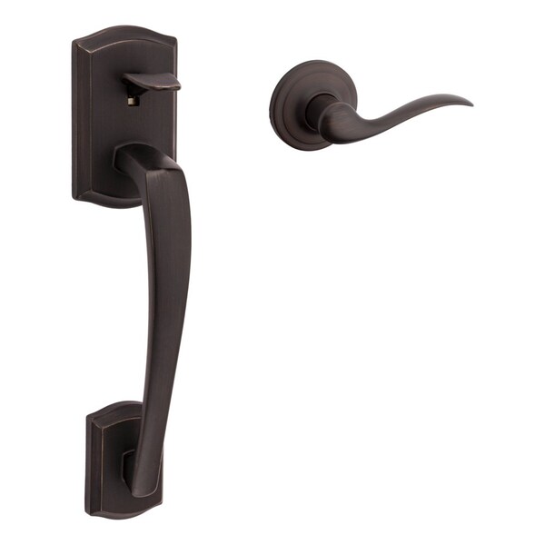 Kwikset Prescott Passage Handleset, Tustin Lever Trim, No Deadbolt, RCAL Latch, Venetian Bronze Finish - CP815PTHXTNL-11P
