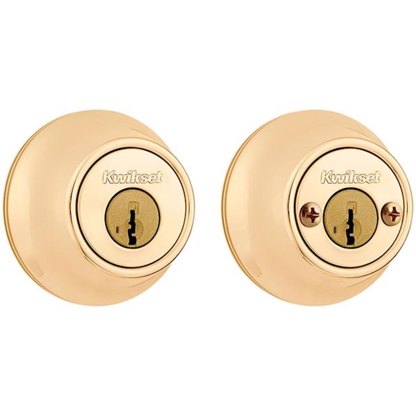 Kwikset Kwikset SmartKey Security Polished Brass Metal Double Cylinder Deadbolt - 96650-509