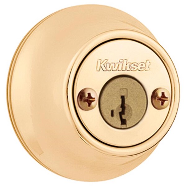 Kwikset Kwikset SmartKey Security Polished Brass Metal Double Cylinder Deadbolt - 96650-509