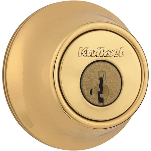 Kwikset Kwikset SmartKey Security Polished Brass Metal Double Cylinder Deadbolt - 96650-509