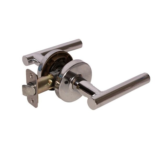 Pamex Mira Lever with Round Rose Passage Lockset Grade 3 Bright Chrome Finish - FLT203C