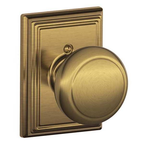 Schlage Antique Brass Dummy Knob Lockset, Andover/Addison - F170 AND 609 ADD