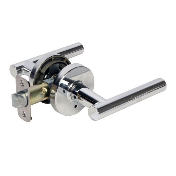 Pamex Mira Lever with Round Rose Privacy Lockset Grade 3 Bright Chrome Finish - FLT208C