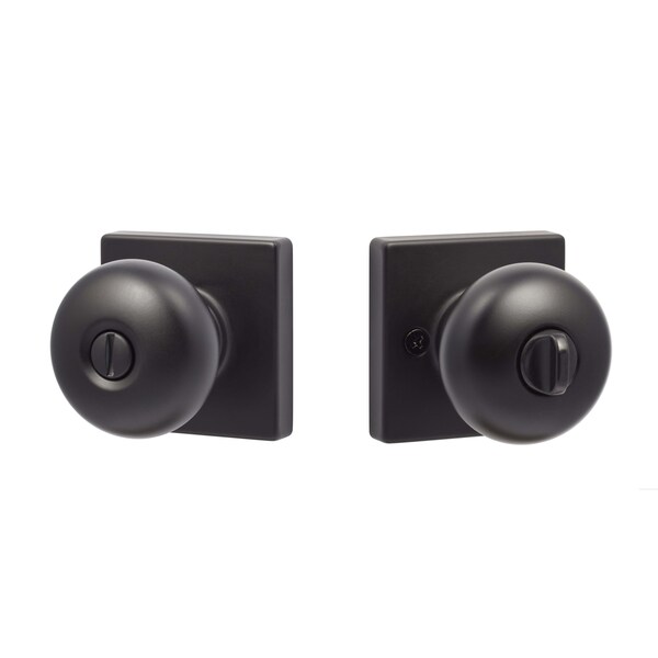 Sure-Loc Hardware Sure-Loc Hardware Durango Square Privacy Knobset, Flat Black - DU102-SQ FBL
