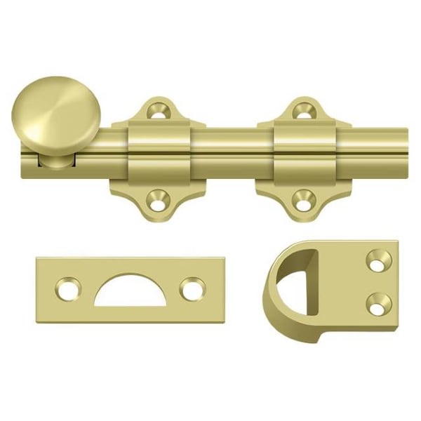 Deltana Dutch Door Bolt, Heavy Duty Bright Brass 4" - DDB425U3