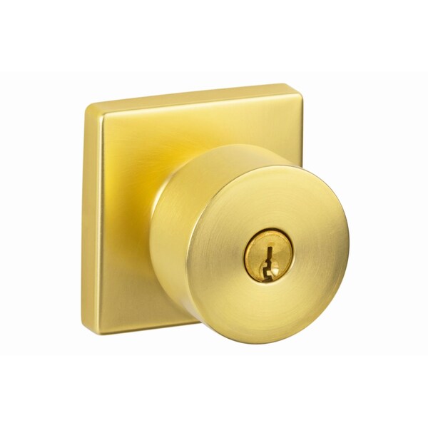 Sure-Loc Hardware Sure-Loc Hardware Bergen Square Entry Knobset, Satin Brass - BG107-SQ SB