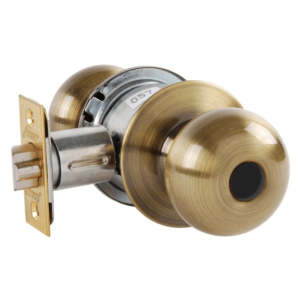 Arrow Lock Grade 2 Turn-Pushbutton Entrance Cylindrical Lock, Tudor Knob, Conventional Less Cylinder, Antique B - MK11-TA-05A-LC