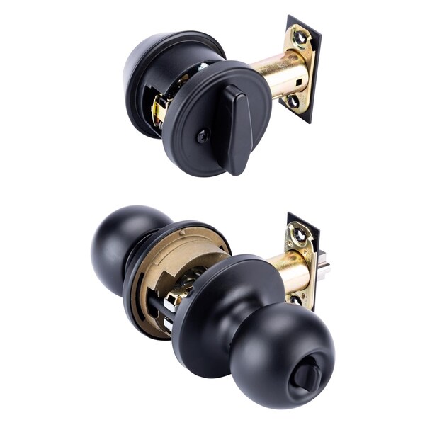 Brinks Commercial Brinks Commercial Matte Black Knob and Deadbolt Set 2 in. - BC40106