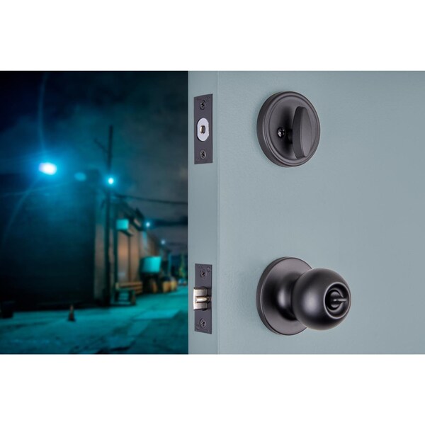 Brinks Commercial Brinks Commercial Matte Black Knob and Deadbolt Set 2 in. - BC40106