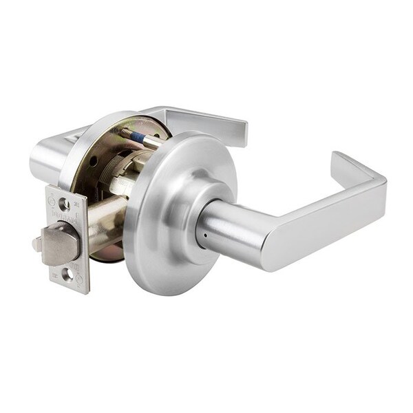 Dorma Privacy, Bedroom or Bath Function, LR Lever, E Stepped Rose, 626 Satin Chrome Finish - C840-LRE-626