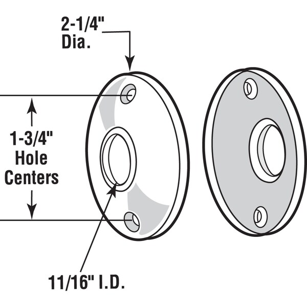 Prime-Line Prime-Line Brass Plated Steel Door Knob Rosettes 2 pk - E 2282