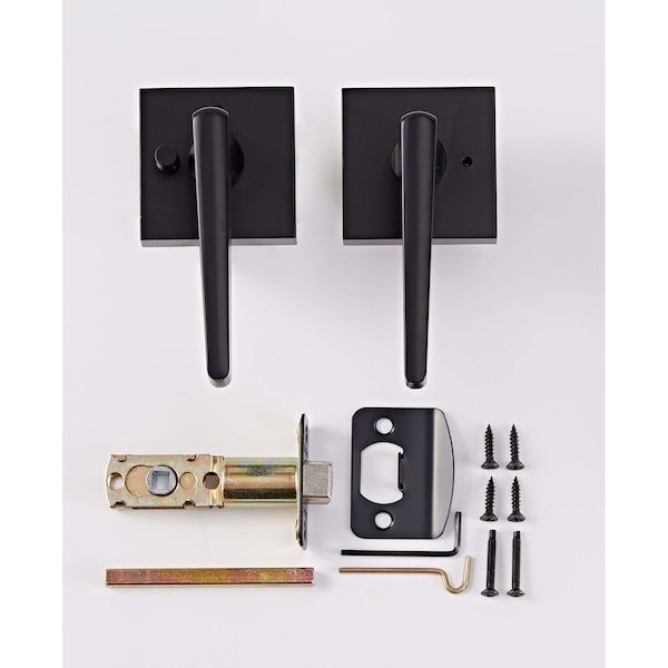 Sure-Loc Hardware Sure-Loc Hardware Basel 28 Degree Privacy Lever, Flat Black - BS102-28 FBL