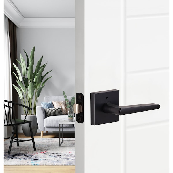 Sure-Loc Hardware Sure-Loc Hardware Basel 28 Degree Privacy Lever, Flat Black - BS102-28 FBL