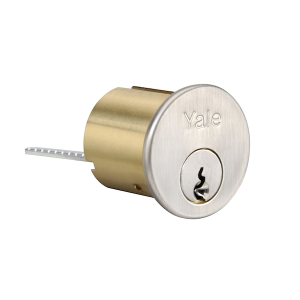 Yale Commercial 6 Pin Standard Rim Cylinder with E1R Para Keyway US26D (626) Satin Chrome Finish - 1109E1R626