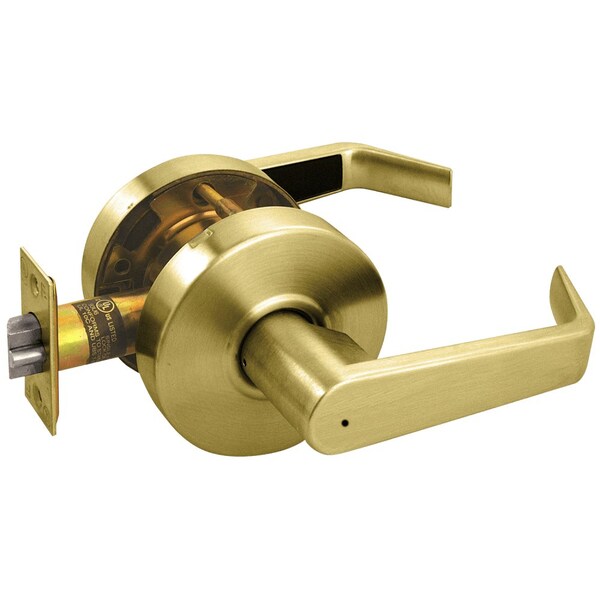 Arrow Lock Grade 2 Privacy Cylindrical Lock, Sierra Lever, Non-Keyed, Satin Brass Finish, Non-handed - RL02-SR-04