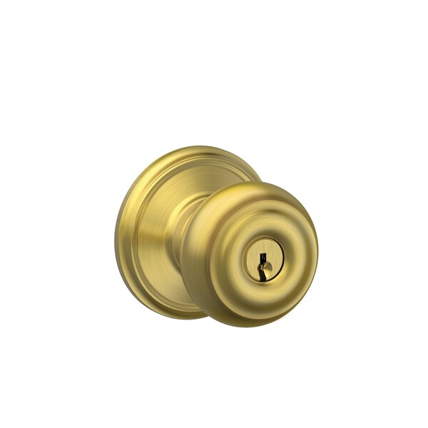 Schlage Schlage Georgian Satin Brass Entry Knobs 1-3/4 in. - F51VGEO608