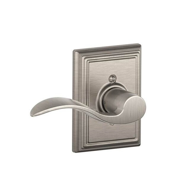 Schlage Residential Right Hand Accent Lever with Addison Rose Dummy Interior Trim Satin Nickel Finish - F94ACC619ADDRH