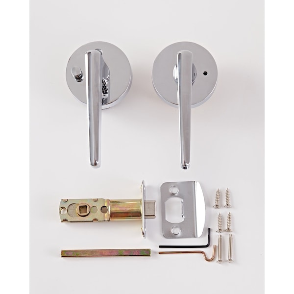 Sure-Loc Hardware Sure-Loc Hardware Basel Round Privacy Lever, Polished Chrome, Left Hand - BS102-RD 26 LH