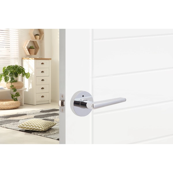 Sure-Loc Hardware Sure-Loc Hardware Basel Round Privacy Lever, Polished Chrome, Left Hand - BS102-RD 26 LH