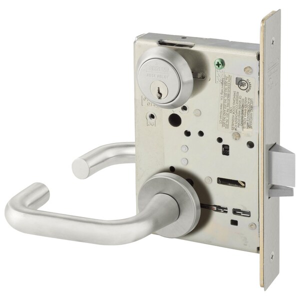 Sargent Grade 1 Classroom Mortise Lock, J - Lever, LN - Rose, Field Reversible, Conventional Cylinder, ASA S - 8237 LNJ 32D