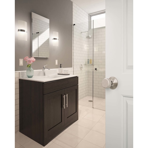 Schlage Schlage Bowery Satin Nickel Passage Knob Right or Left Handed - F10VBWE619