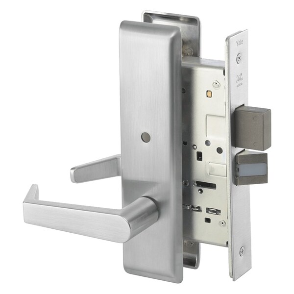 Yale Mortise Privacy with Deadbolt, AUCN Trim, Satin Chrome - AUCN8802FL 626