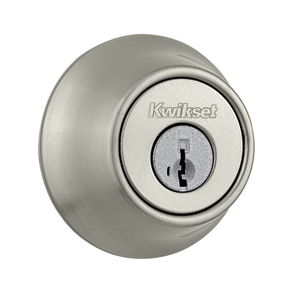 Kwikset Double Cylinder Deadbolt with New Chassis SmartKey with RCAL Latch, RCS Strike Satin Nickel Finish - 665-15S.DS