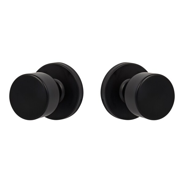 Sure-Loc Hardware Sure-Loc Hardware Bergen Round Passage Knobset, Flat Black - BG101 FBL
