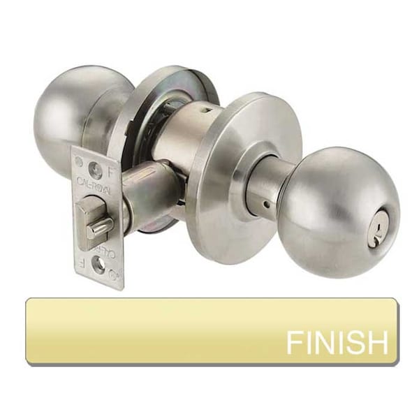 Cal-Royal BA Design Passage Knob Lock, 2-3/4 Backset, ASA Strike, US3 Polished Brass - BA30-3