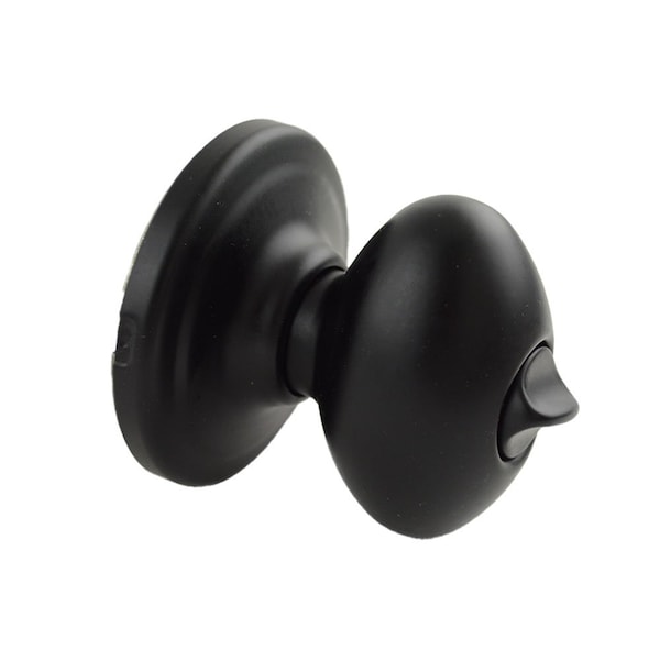 Kwikset Laurel Knob Privacy Door Lock with New Chassis with 6AL Latch and RCS Strike Iron Black Finish - 730L-514