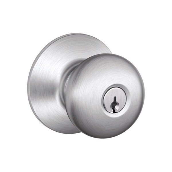 Schlage Schlage Plymouth Satin Chrome Entry Knobs Key: K4 1-3/4 in. - F51NPLY626K4