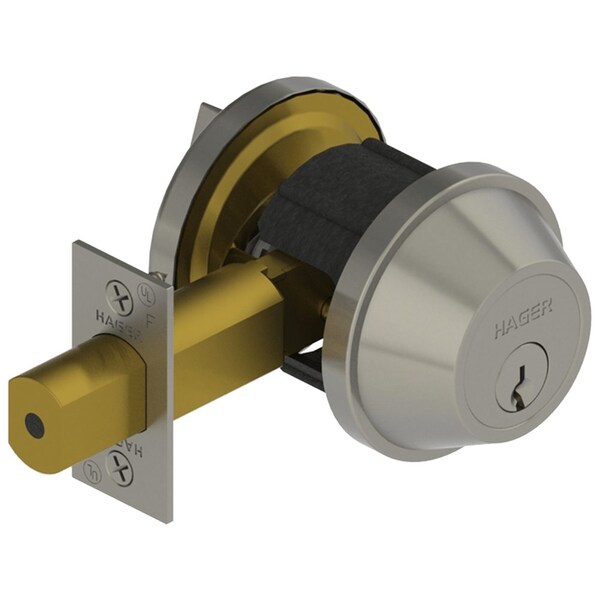 Hager Grade 2 Single Cylinder Deadbolt, Stainless Steel - 3215 SCC US32D KD