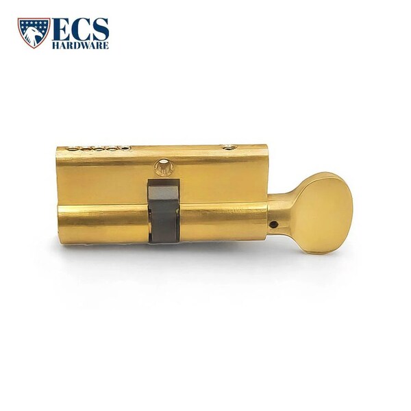 Ecs Hardware Durable Prem Profile Cylinder Single Sided Thumb Turn, Kwikset KW1 Keyway, Keyed Alike, US3, Bright Pol - ECSH-EPCR-US3-KW1-KA10