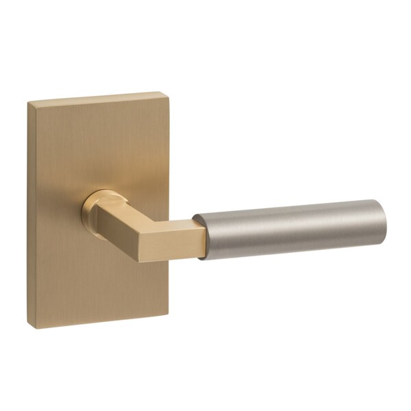 Sure-Loc Hardware Sure-Loc Hardware Levanto Dummy Rosette, Satin Brass, Smooth Grip in Nickel - LV100 SB GRIP-SM NI