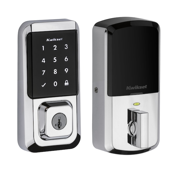 Kwikset Halo Wi-Fi Enabled Smart Lock Deadbolt with Touchscreen and SmartKey Backup Bright Chrome Finish - 939WIFITSCR-26S