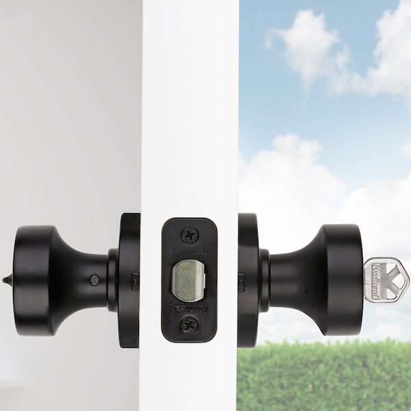 Kwikset Kwikset Signature Series Pismo Iron Black Entry Door Knob KW1 2-1/4 in. - 97402-849