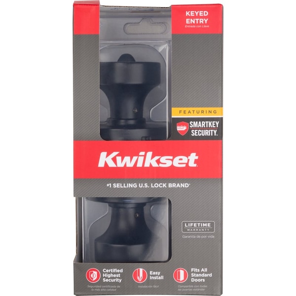 Kwikset Kwikset Signature Series Pismo Iron Black Entry Door Knob KW1 2-1/4 in. - 97402-849