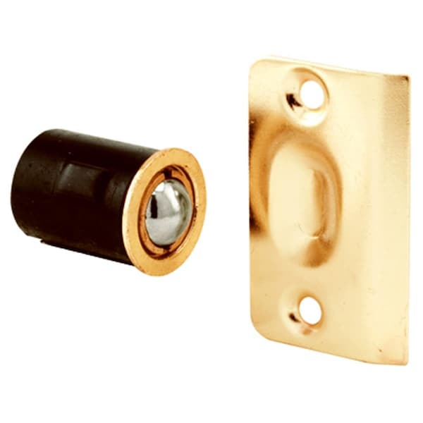 Prime-Line Closet Door Drive-In Ball Catch with Strike, Brass-Plated - 217369