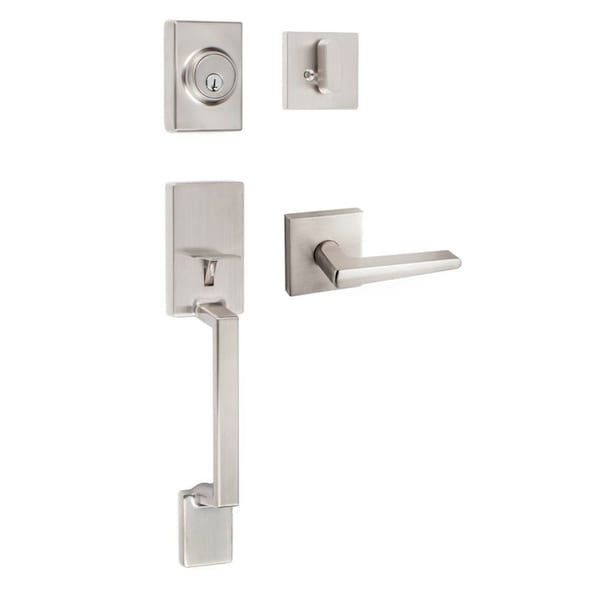 Sure-Loc Hardware Sure-Loc Hardware Stockholm Handleset, Basel Square Handleset Trim, Satin Nickel - SH507-S-BS-SQ 15