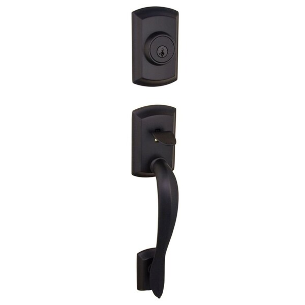 Kwikset Avalon Single Cylinder Exterior Handleset SmartKey with 6AL Latch and STRKP Strike Pack which - 800AVHLIP-514S.STRKP