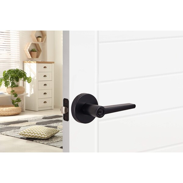 Sure-Loc Hardware Sure-Loc Hardware Basel Round Entry Lever, Flat Black - BS107-RD FBL
