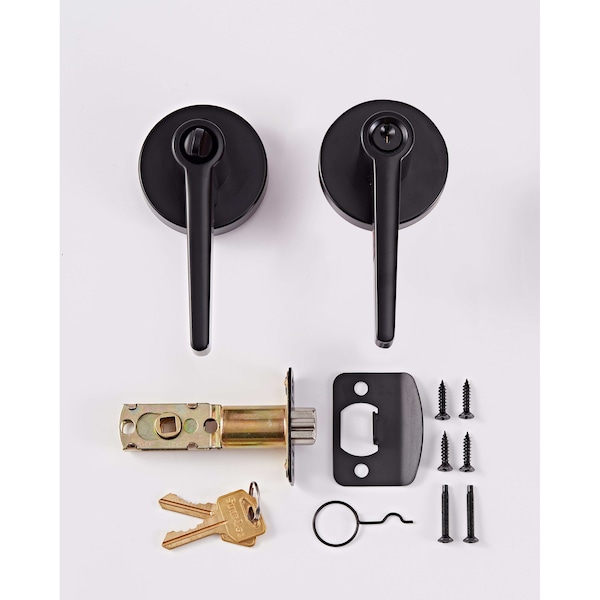 Sure-Loc Hardware Sure-Loc Hardware Basel Round Entry Lever, Flat Black - BS107-RD FBL