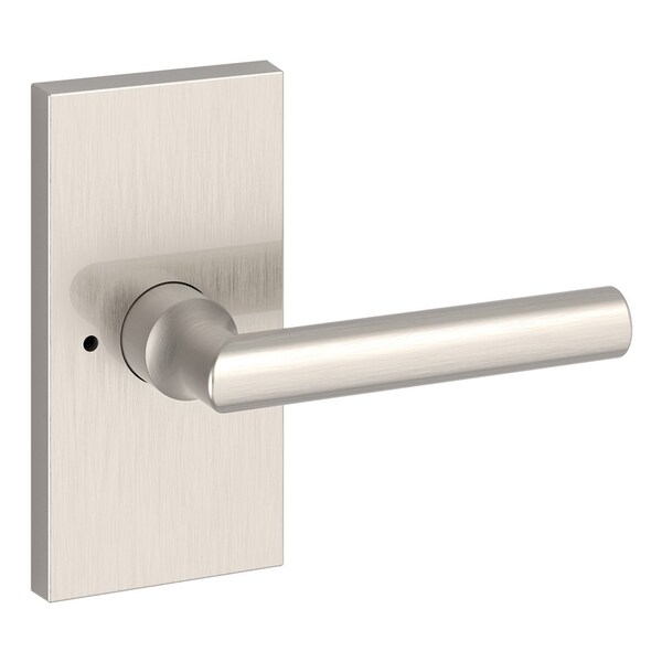 Baldwin Privacy Tube Lever and Contemporary 5in Rose with 6AL Latch and Dual Strike Satin Nickel Finish - PVTUBCFR150