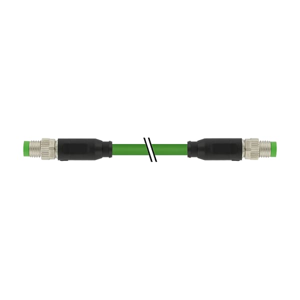Murr Elektronik M8 male 0° / M8 male 0°, shielded, EC, PUR 1x4xAWG26 shielded gn UL/CSA+drag chain 0, 1m - 7000-89701-7910010