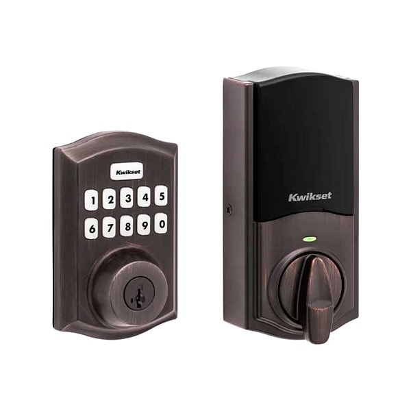 Kwikset Push Button Electronic SmartKey Deadbolt - HC620-TRL-ZW700-11P-SMT-RCALFD-RCS