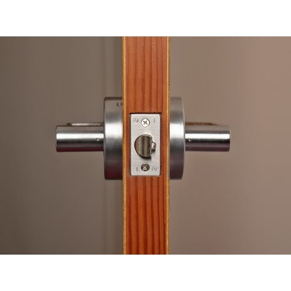 Trans Atlantic Co. LSV Saturn Standard Duty Brushed Chrome Grade 2 Commercial Double Cylinder Door Handle with Lock - DL-LSV60-US26D