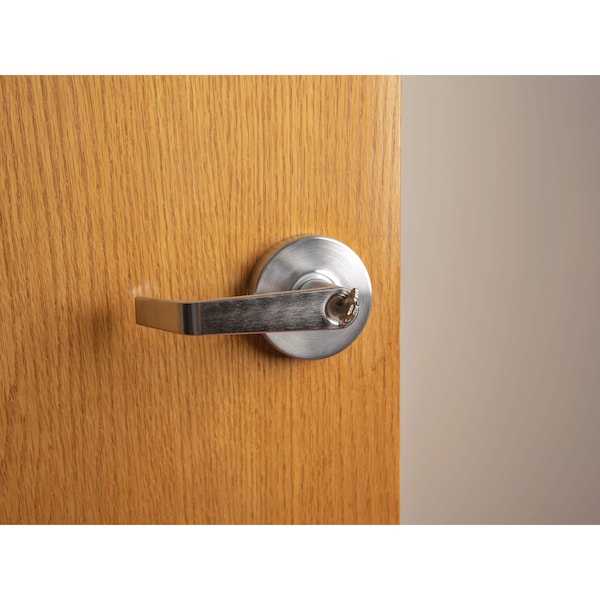 Trans Atlantic Co. LSV Saturn Standard Duty Brushed Chrome Grade 2 Commercial Double Cylinder Door Handle with Lock - DL-LSV60-US26D