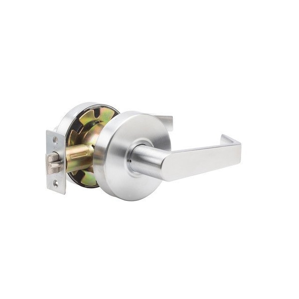 Global Door Controls Eiffel Standard Duty Brushed Chrome Grade 2 Commercial Storeroom Door Handle with Lock, Clutch Function and IC Core - GAL-1180L-IC626